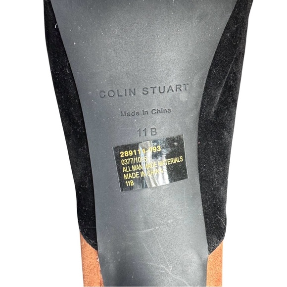 Colin Stuart Womens Black Blue‎ Brown Zip Stiletto Heel Booties Suede Size 11 - Picture 7 of 9